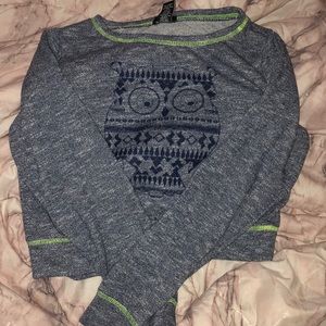 ⚡️Rue21 Long sleeve owl crop top